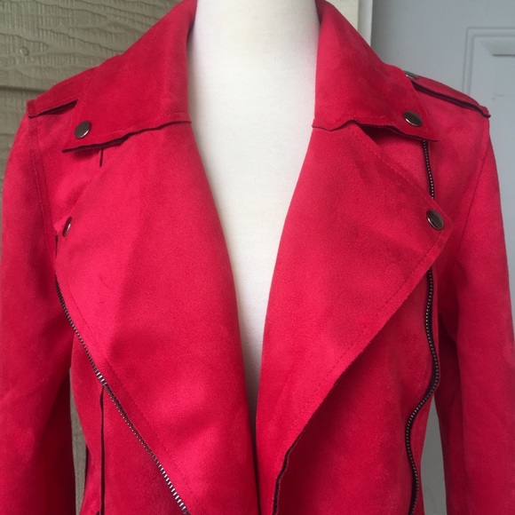 NWT Philosophy Red Faux Suede Moro Jacket Small - Picture 2 of 7